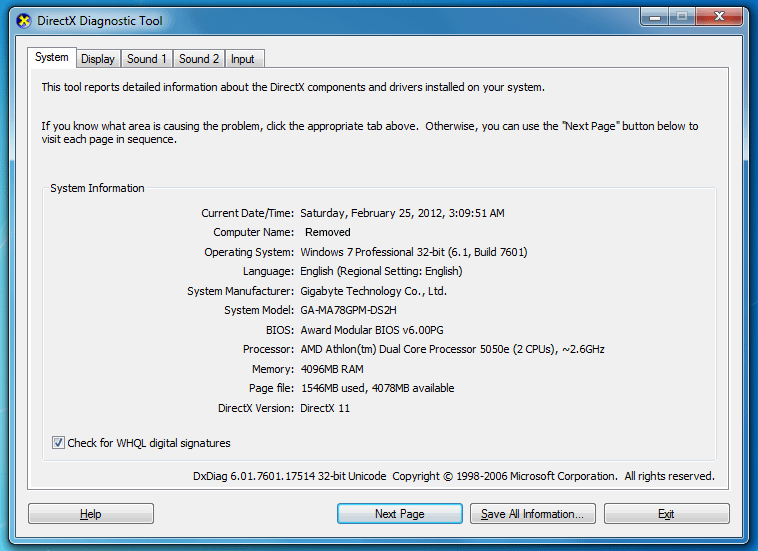 How to use DirectX Diagnostic Tool (DxDiag) for Troubleshooting