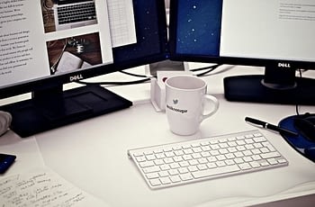 Desk with Computer Monitors
