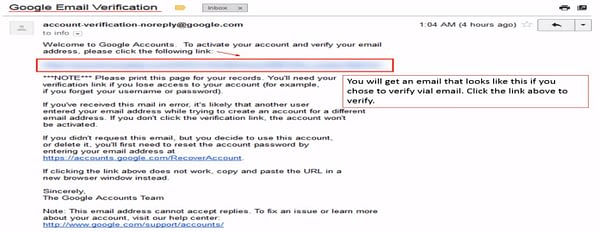 Create YouTube Account email Verification