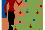 Girl Decorating the Christmas Tree
