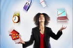 Businesswoman Juggling Responsibility