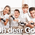Image of Family Playing Game Having Fun