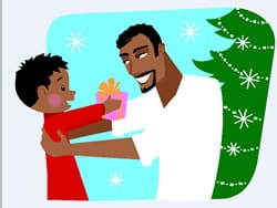 Son Giving his Father a Present