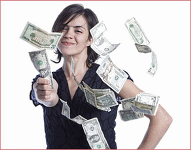 Young Woman Throwing Money - Show Me the Money