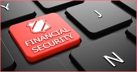 Financial Security on Red Button on Black Computer Keyboard.