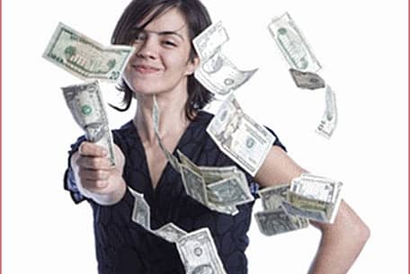 Young Woman Throwing Money - Show Me the Money