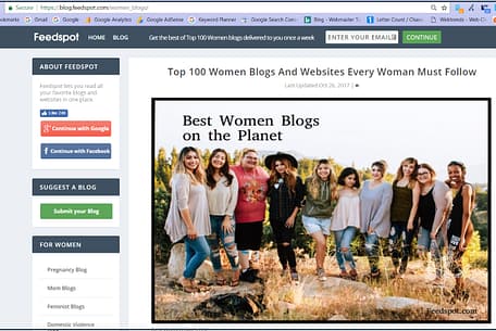 Blog FeedSpot Top 100 Womens Blogs