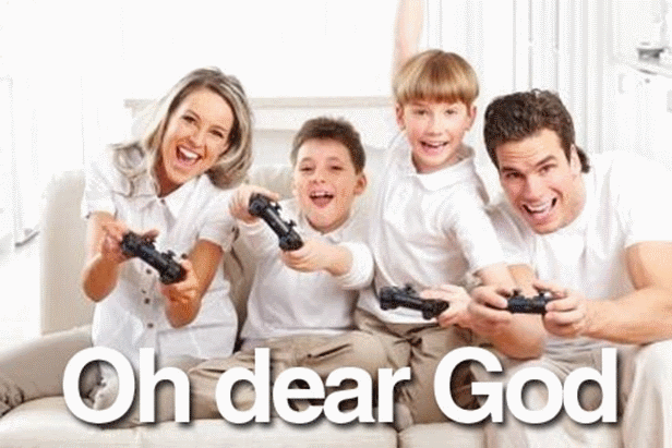 Image of Family Playing Game Having Fun