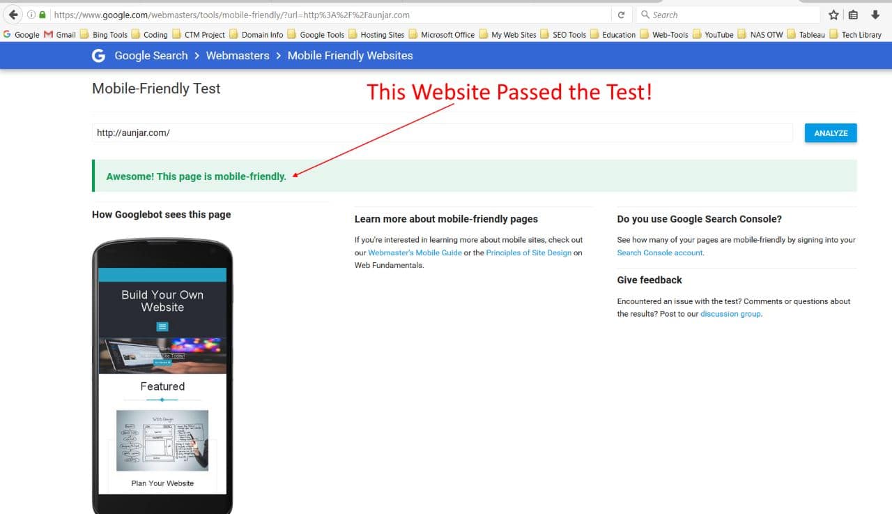 Google Mobile-Friendly Test