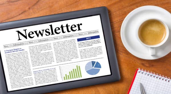 eNewsletter on a Tablet