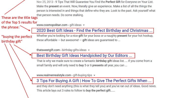 Google Search Result - SEO Title Tag