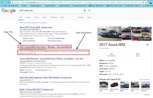 Web Page Meta Decsription
