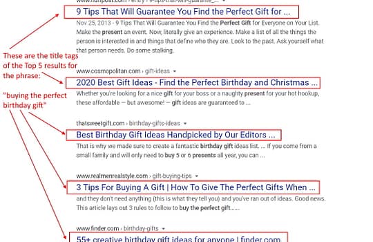 Google Search Result - SEO Title Tag