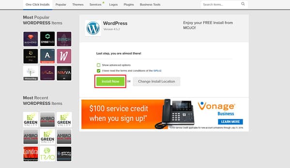 Install WordPress