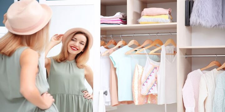 Woman In Her Closet