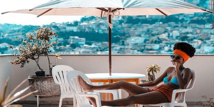 Girl Sitting and Relaxing