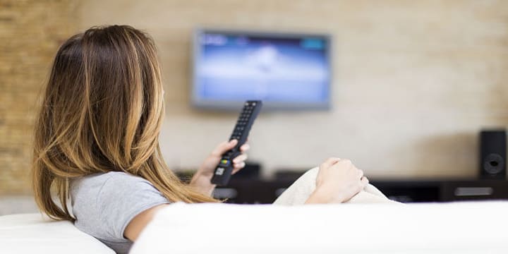 Young Girl Watching TV