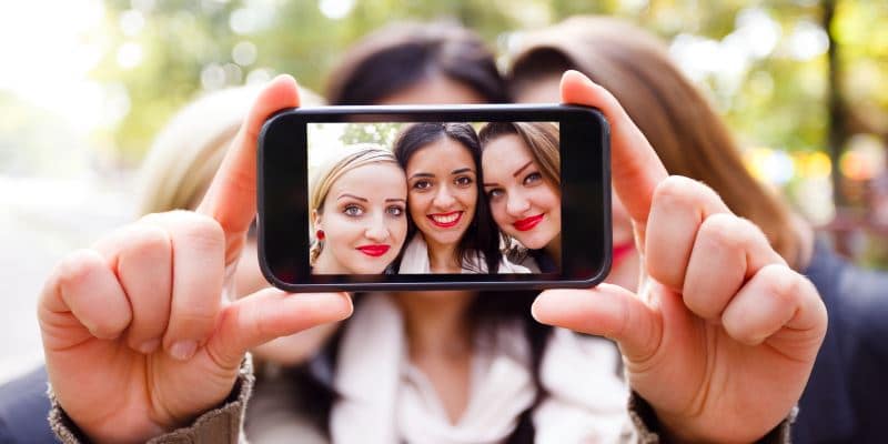 Group of Girl Friends Taking Selfie